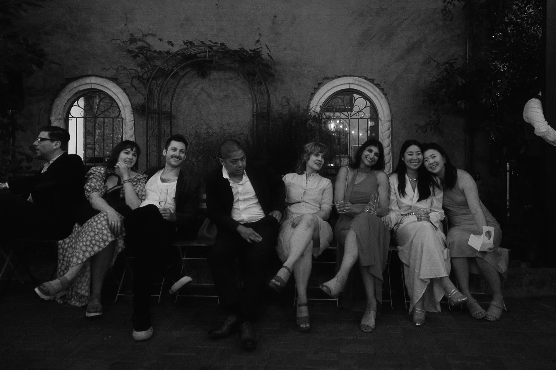 Guests seated together at a wedding reception